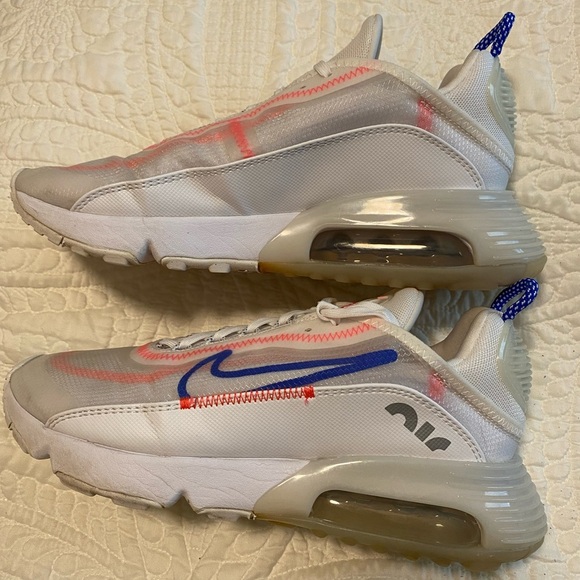 Nike Air Max White with Blue and Pink Accents - Picture 2 of 6